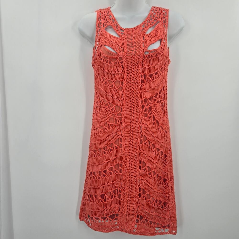Rockford Handmade Women Boho Indie Sleaze Festival Baddie Crotchet Mini Dress S